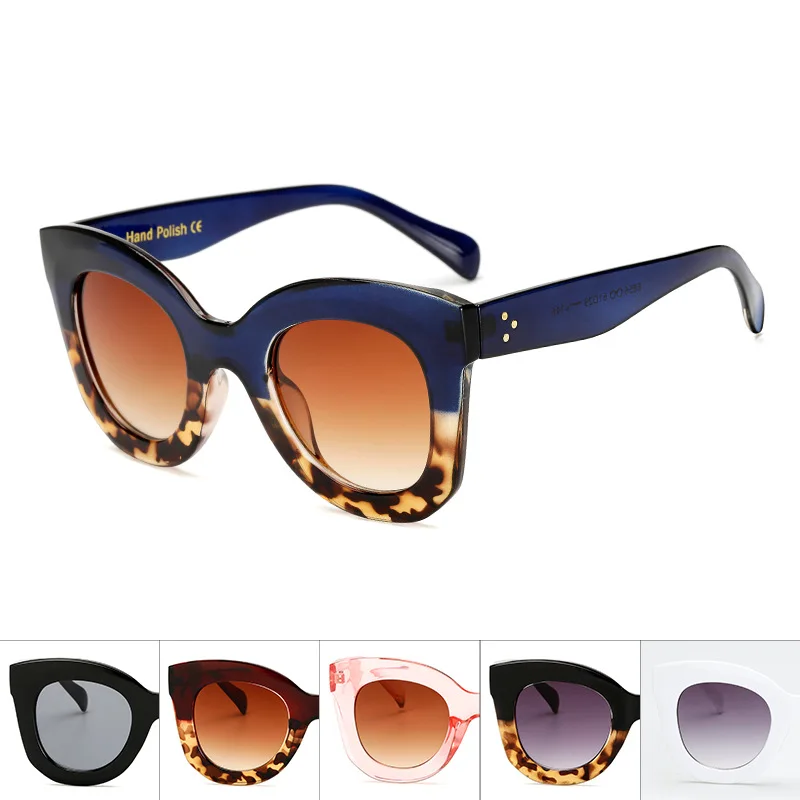 

TECHOME Vintage Women Sunglasses Oversize Cat eye Eyewear Brand Designer Retro Sunglass Female UV400 Shade Points