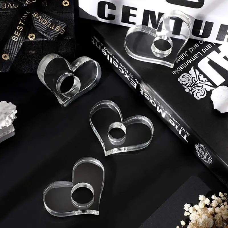 

1PC Multi-function Heart-Shaped Love Heart Bookmark Page Marker Acrylic Bookmarker Thumb Book Support Book Page Holder Gift