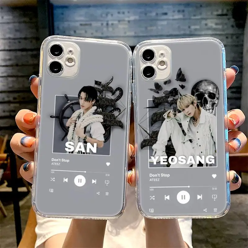 

Idol ateez Phone Case For iphone 13 12 11 8 7 plus mini x xs xr pro max Transparent soft