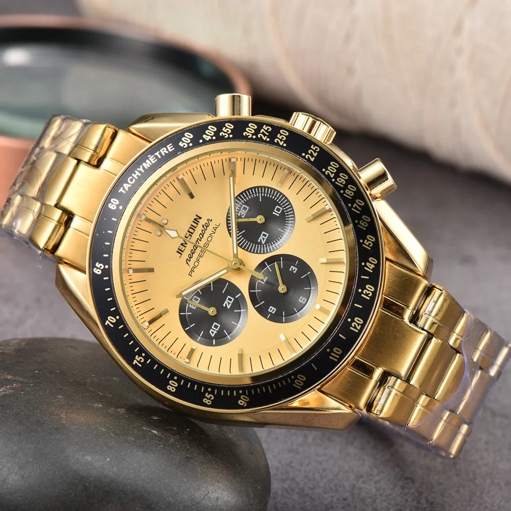 AAAAA Original Brand Watches For Mens Business Full Stainless Steel Automatic Date Watch Luxury Chronograph Sport Quartz Clocks