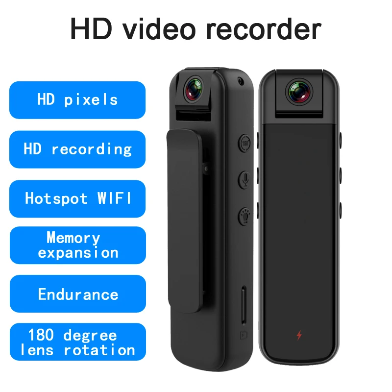 

Mini Camera CS05 Full HD 1080P Micro Body Camcorder Night Vision DV Video Voice Recorder With 180 Rotating Len Smart Home 80 Cam