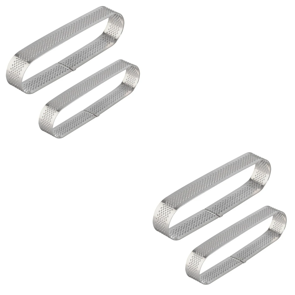 

4 Pastry Ring Cut Out Biscuit Metal Steel Dessert Ring Perforated Ring