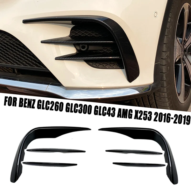 

Fit For Mercedes Benz Accessories GLC Class GLC260 GLC300 GLC43 AMG X253 2016-2019 Front Bumper Splitter Canard Fog Light Trim