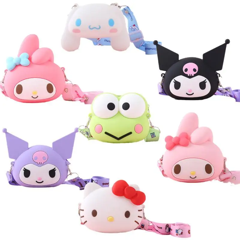 

Сумка-мессенджер Kawaii аниме Sanrios myмелоди куроми, силиконовая, с карманами для монет, для девочек