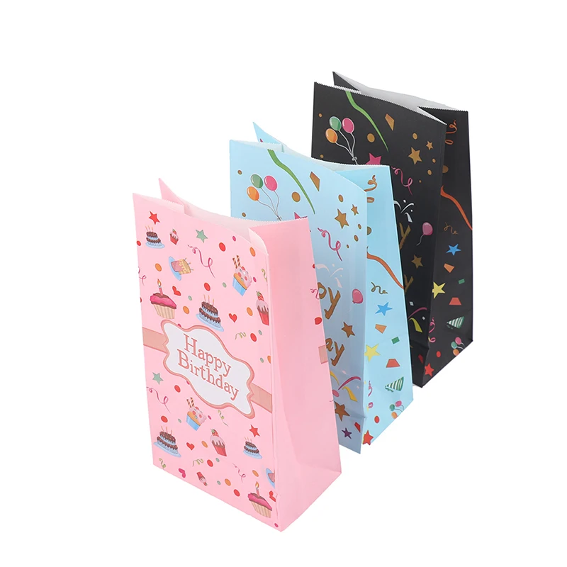 

10 шт. розовые синие украшения для подарков на день рождения из крафт-бумаги