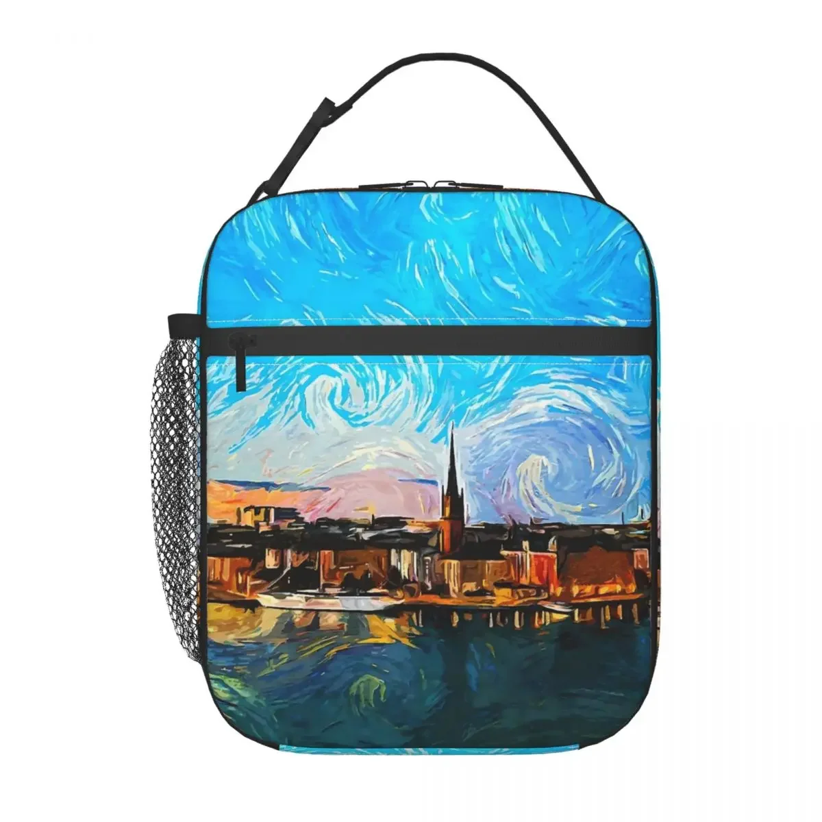 Сумка для ланча детей с рисунком масляной живописи детский Ланч-бокс со шведским