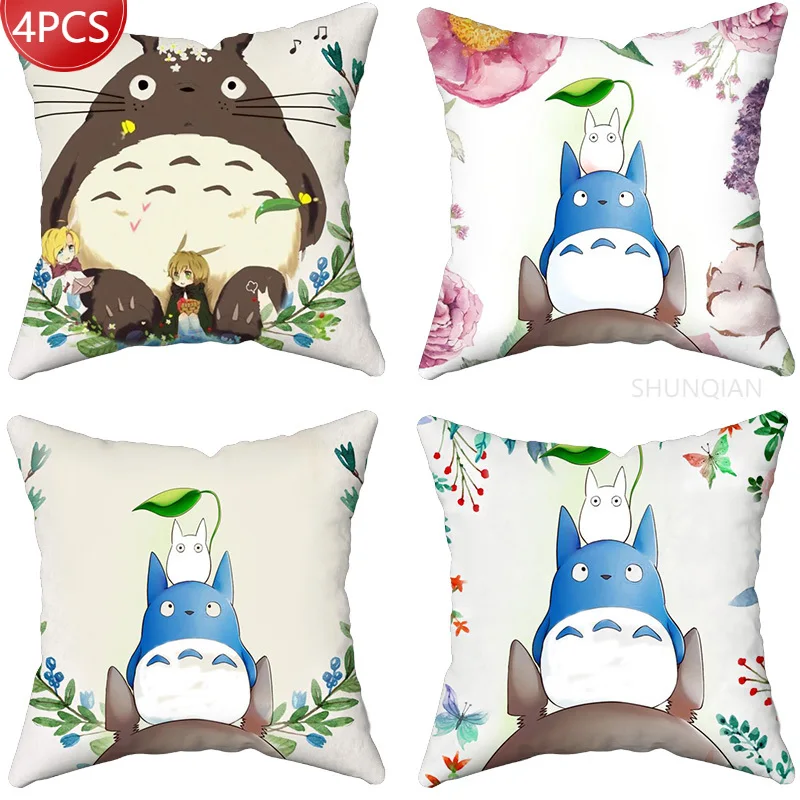 

Totoro Printing Series Pattern Pillowcase Square Pillowcase Home Office Decoration Pillowcase