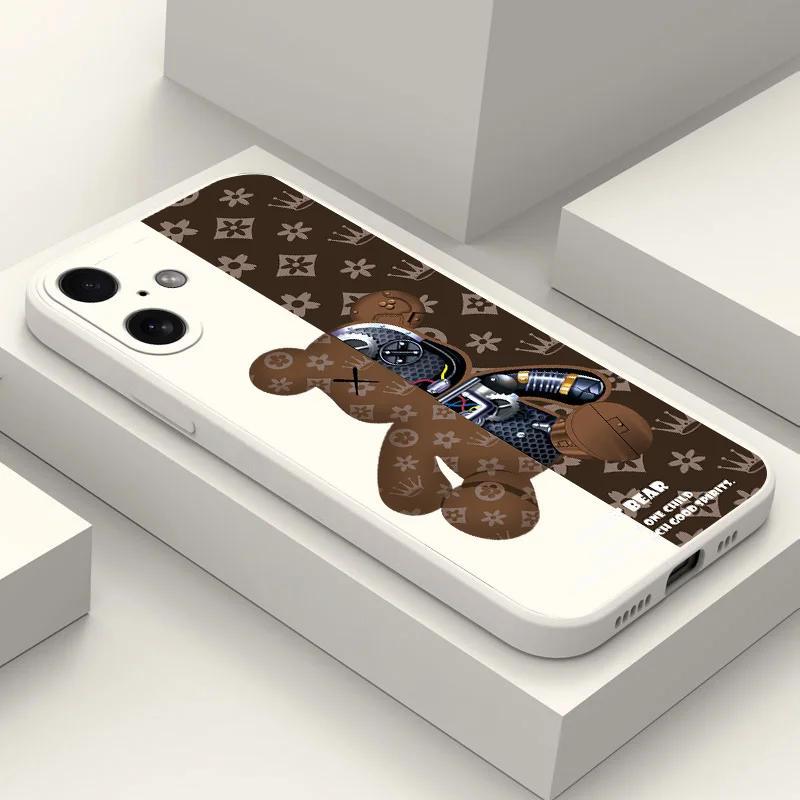 Fashion Cute Robert Bear Case For Oppo Realme C65 C63 C55 C53 C35 C33 C30 C20 C21Y 13 11 10 9 9i 8 GT Neo2 Pro Plus 4G 5G Cover |