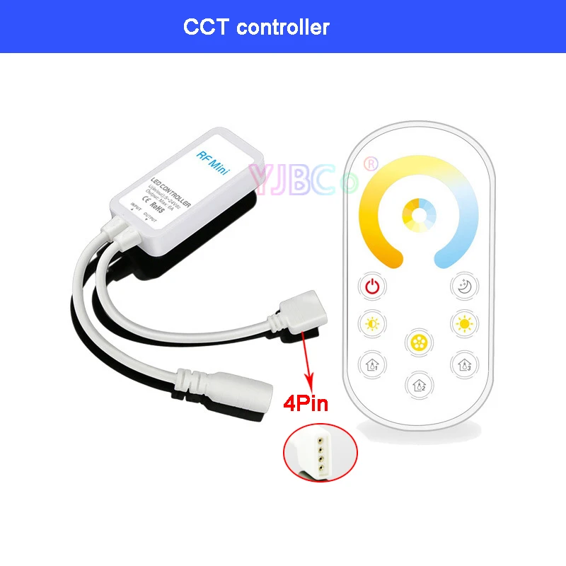 Ultrathin RF LED Strip Controller Full Touch Remote 3528 5050 single color RGB RGBW RGB CCT LED Light Strip dimmer DC5-24V 144W