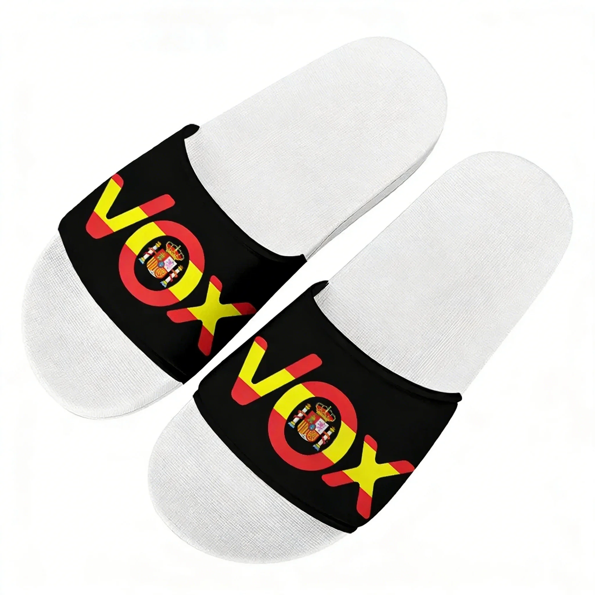 Фото Тапочки Vox с испанским национальным гербом, домашняя обувь для воды, модные мужские и женские пляжные сандалии для бассейна, летние тапочки высокого качества на заказ №2