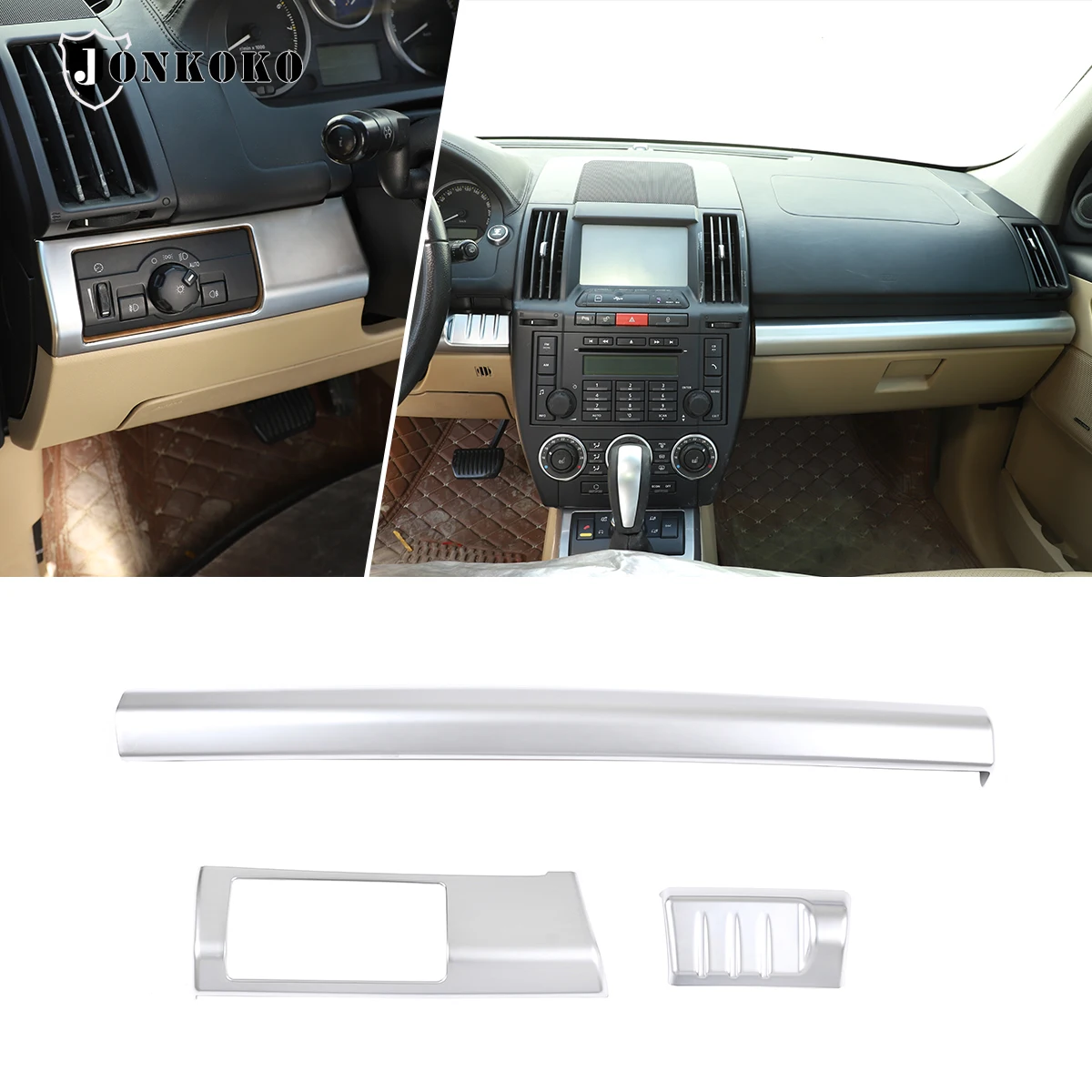 ABS хромированный Автомобильный интерьер панель приборной панели Крышка отделка Декоративные наклейки для Land Rover Freelander 2 2007-2015 автомобильные аксессуары