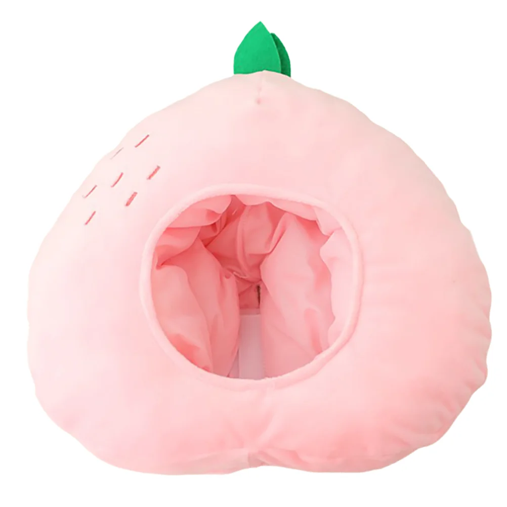 

Peach Headgear Party Headdress Funny Prom Headpiece Plush Cap Hats Adults Novelty