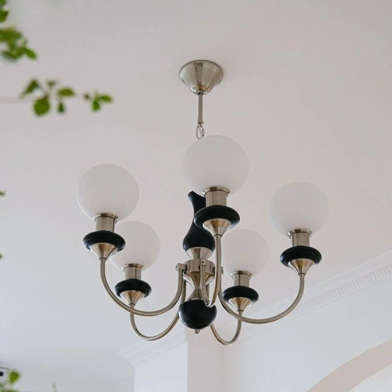 Французская Ретро роскошная черная люстра для гостиной волшебная Bauhaus