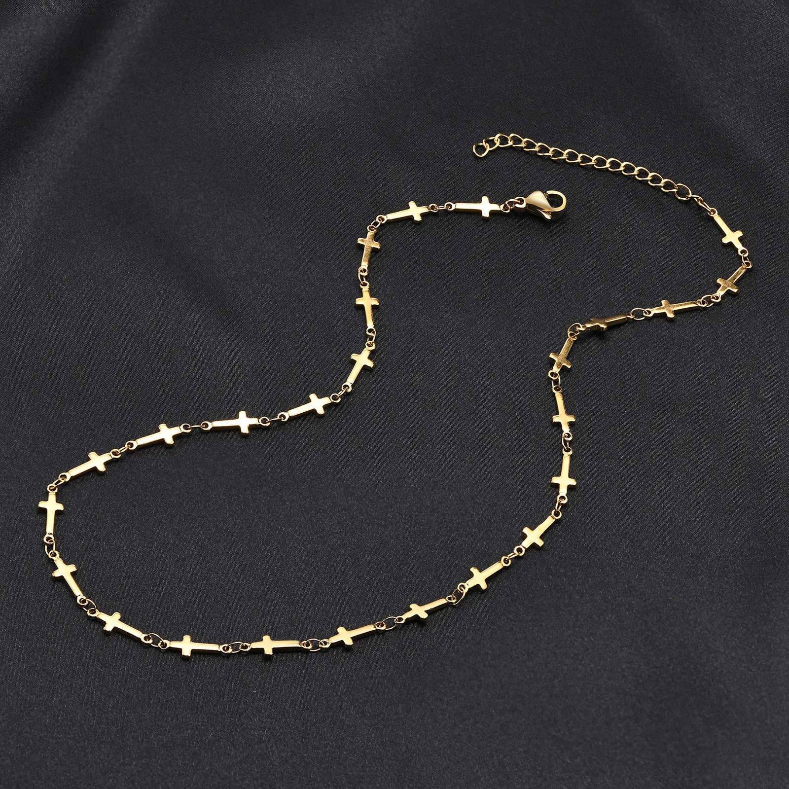 Оптовая продажа женских звеньев цепи ожерелья сердце/звезда/Крест/бисером из