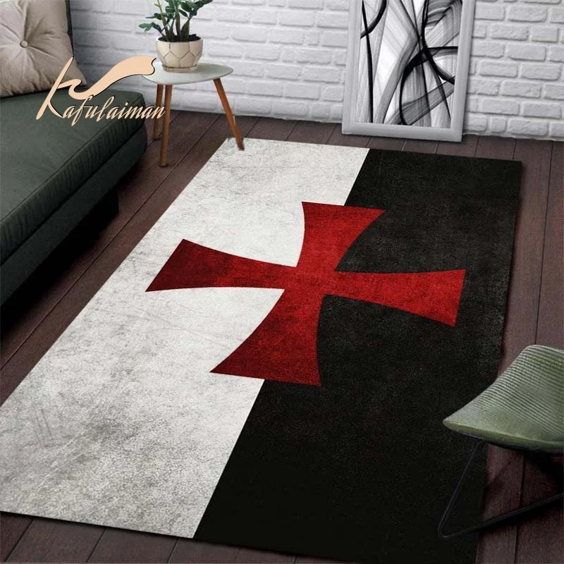 

Knights Templar Cross Shield Symbol Floor Mat Living Room Carpet Polyester Rug Mat Dropship kitchen rug carpets for bed room