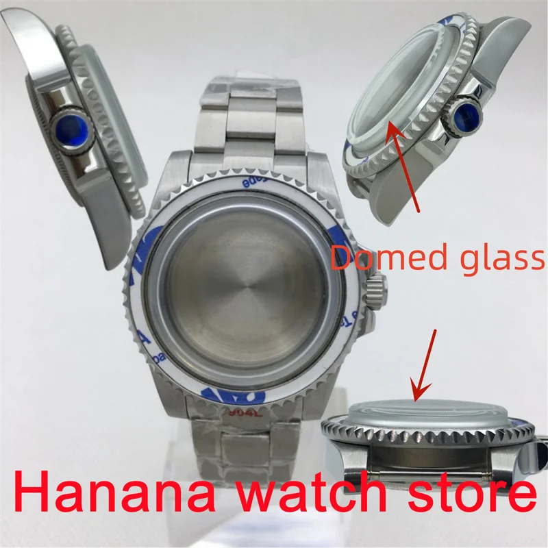 Серебряный корпус BLIGER 40 мм купольное стекло с AR-покрытием и механизмом NH35 NH36 NH34A