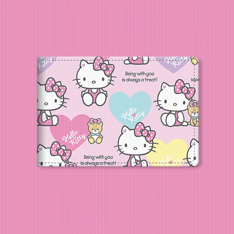 

New Kawaii Sanrio Hello Kitty Driver's License Protective Cover Cute Anime Leather Sleeve and Card Bag Christmas Gifts Girls