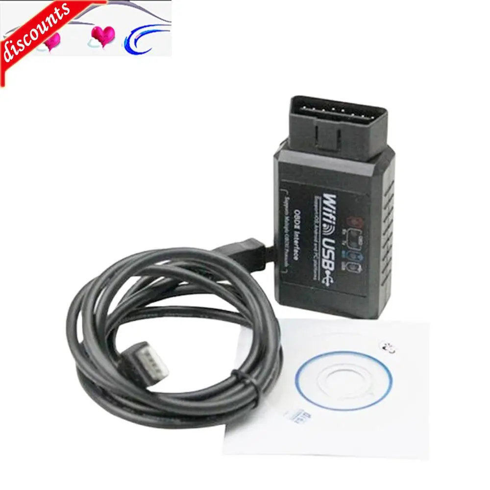 Диагностический сканер OBD2 Super ELM327 Wi-Fi USB OBD для Android/IOS