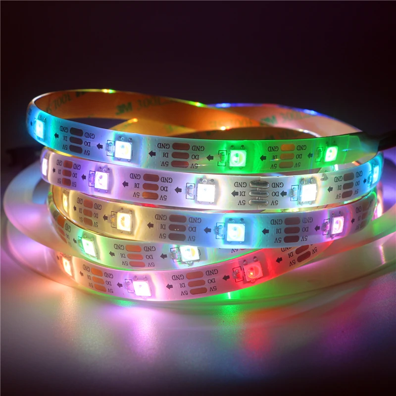 

SK6812 DC 5V RGBW RGBWW Led Strip Individual Addressable 2812 Light Tape / White PCB 4 in 1 5M 30 60 Leds/m IP30 IP65 IP67 Black