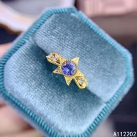 vintage luxury natural tanzanite ring 925 sterling silver inlaid womens gemstone ring star bridal wedding engagement party gift