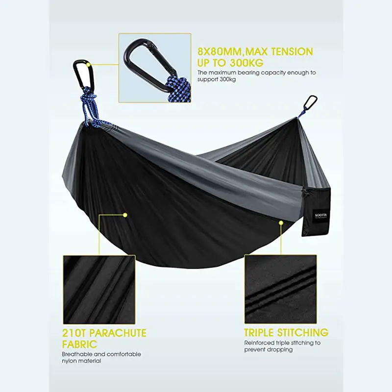 Туристический гамак легкая подвесная кровать для двоих 300 Х200 см из Парашютного