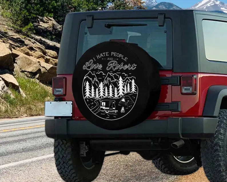 

Personalized Tire Cover w Name, Custom Tyre Cover for New Car, Spare Tire Cover for Jeep/Camper/SUV, Fully Printed Tyre Cover, G