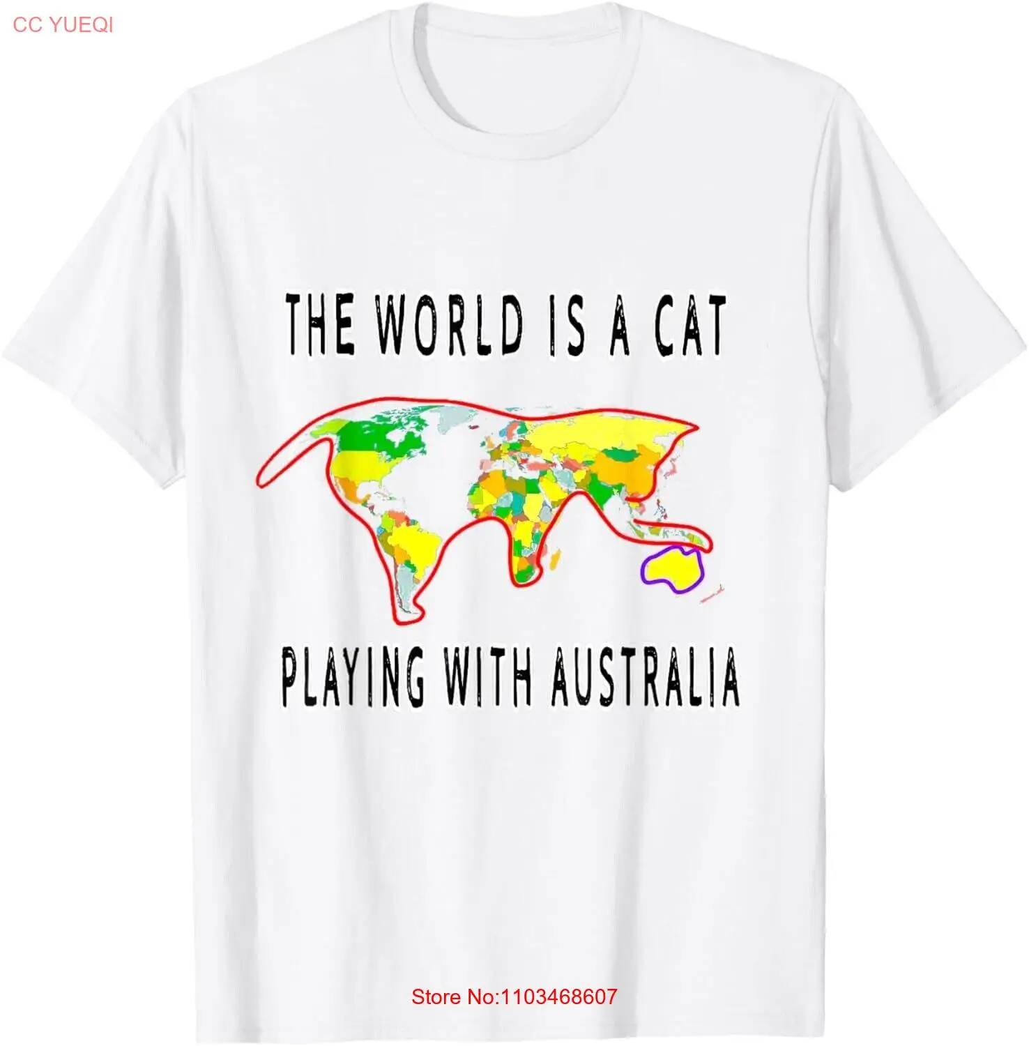 Футболка унисекс с надписью The World is a Cat