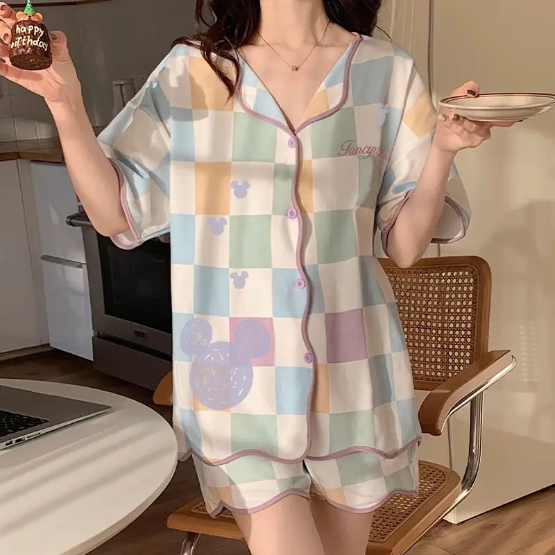 Set Woman 2 Pieces Women's Pajamas Home Clothes Groups of Pant Sets Summer Dress Nightwears for Ladies Nightie Clothing Female