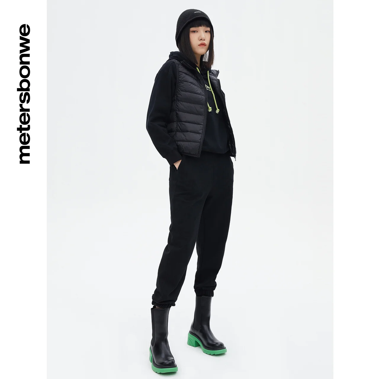 Metersbonwe Women's Stand Collar Solid Color Warm Down Vest 90%Duck Down Ultra Light Slim Female Short Winter Down Vest