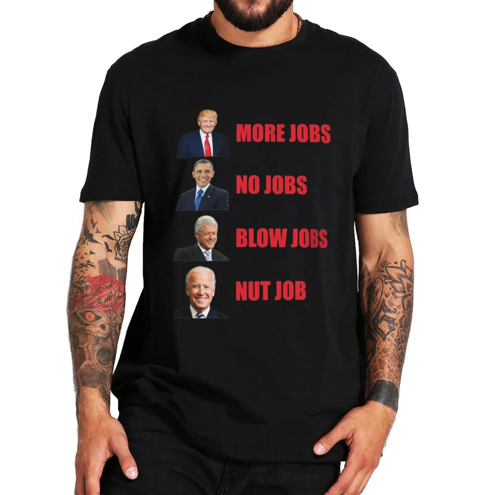 

Anti Biden T Shirt What Jobs Trump Conservative 2024 Republican T-Shirt Pure Cotton Tops Tee EU Size