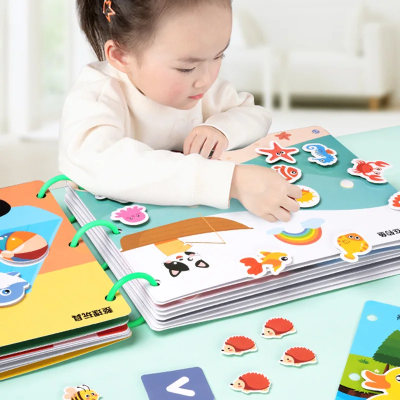 

Montessori Velcro Quiet Book Children Toy Paste Book My First Busy Book Animal Numbers Matching Puzzle Game Educational Toy Gift