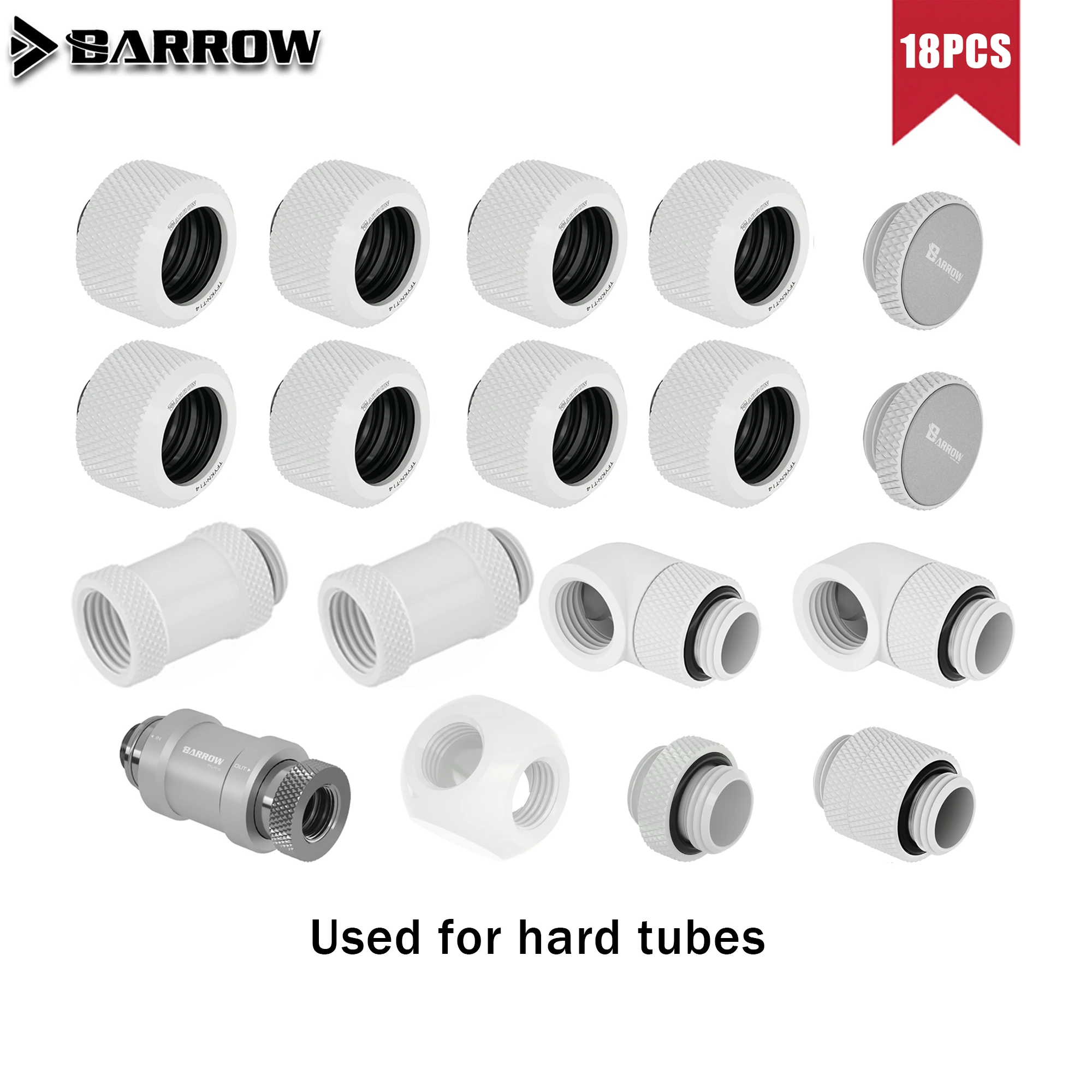 BARROW Fitting 90 Degree Hard Tube Fittings Water Cooling Pc Computer Accessories Water Cooling Kit DIY G'1/4 Thread Accessories enlarge
