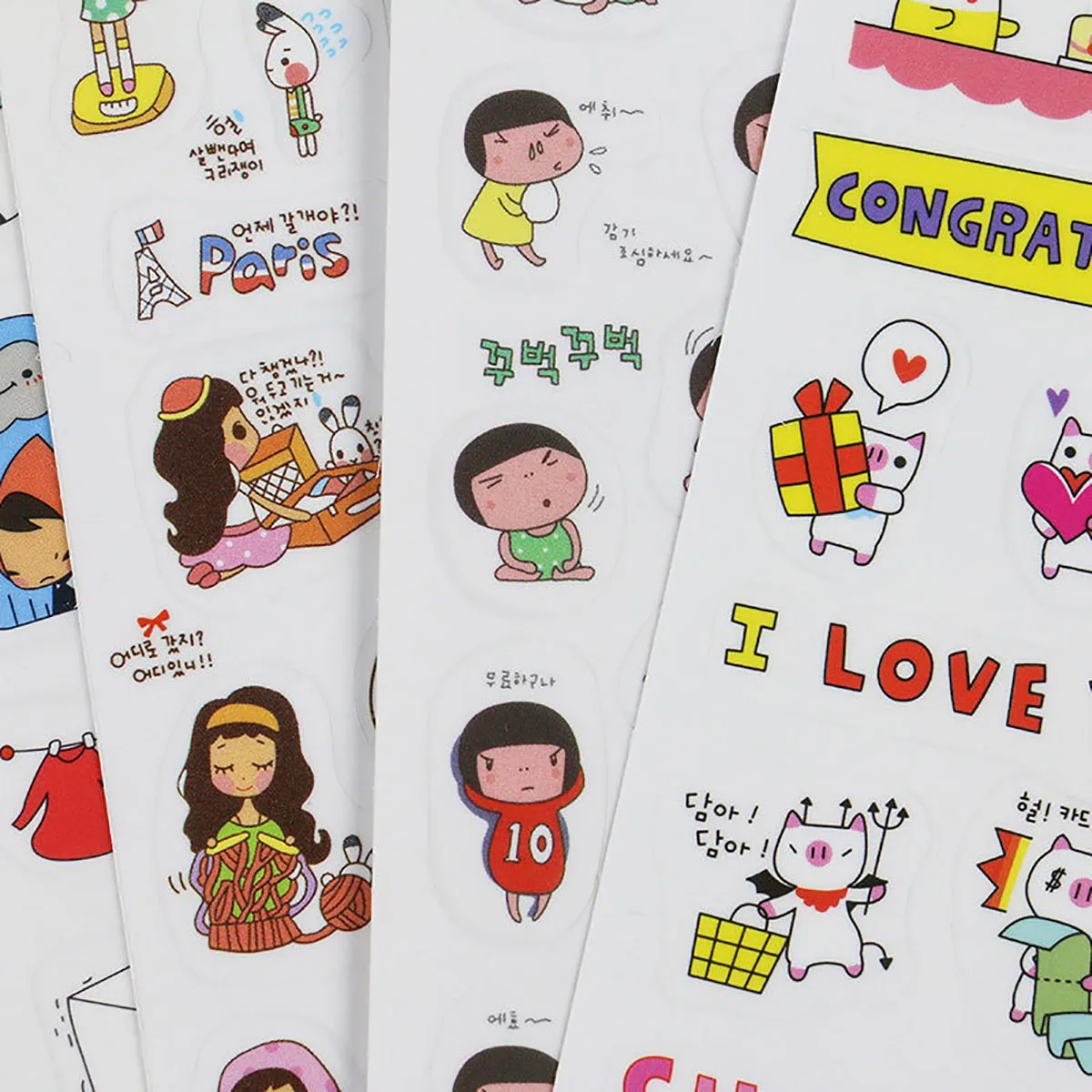 

6Pcs Cute CreativeTransparent Lovely Sticker PVC Self-Adhesive DIY Handbook Decorate Phone Cases Card Cups Stationery Labels