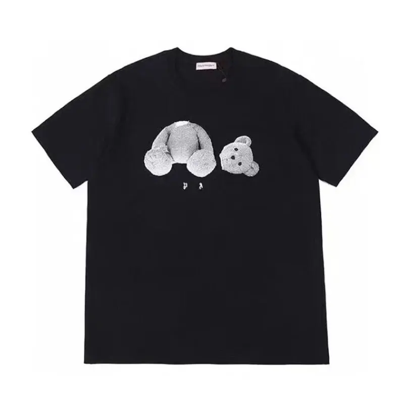 

Мужская футболка с коротким рукавом, круглым вырезом и принтом медведя