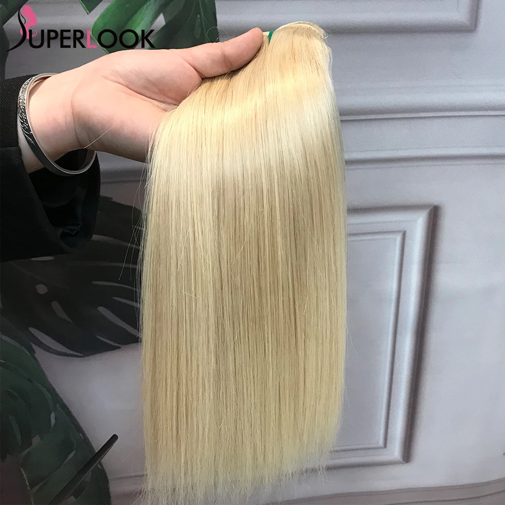 

613 Blonde Hair Bundles 100% Human Hair Extension Brazilian Blonde 613 Super Double Drawn Hair Weave Bundles Deal Superlook