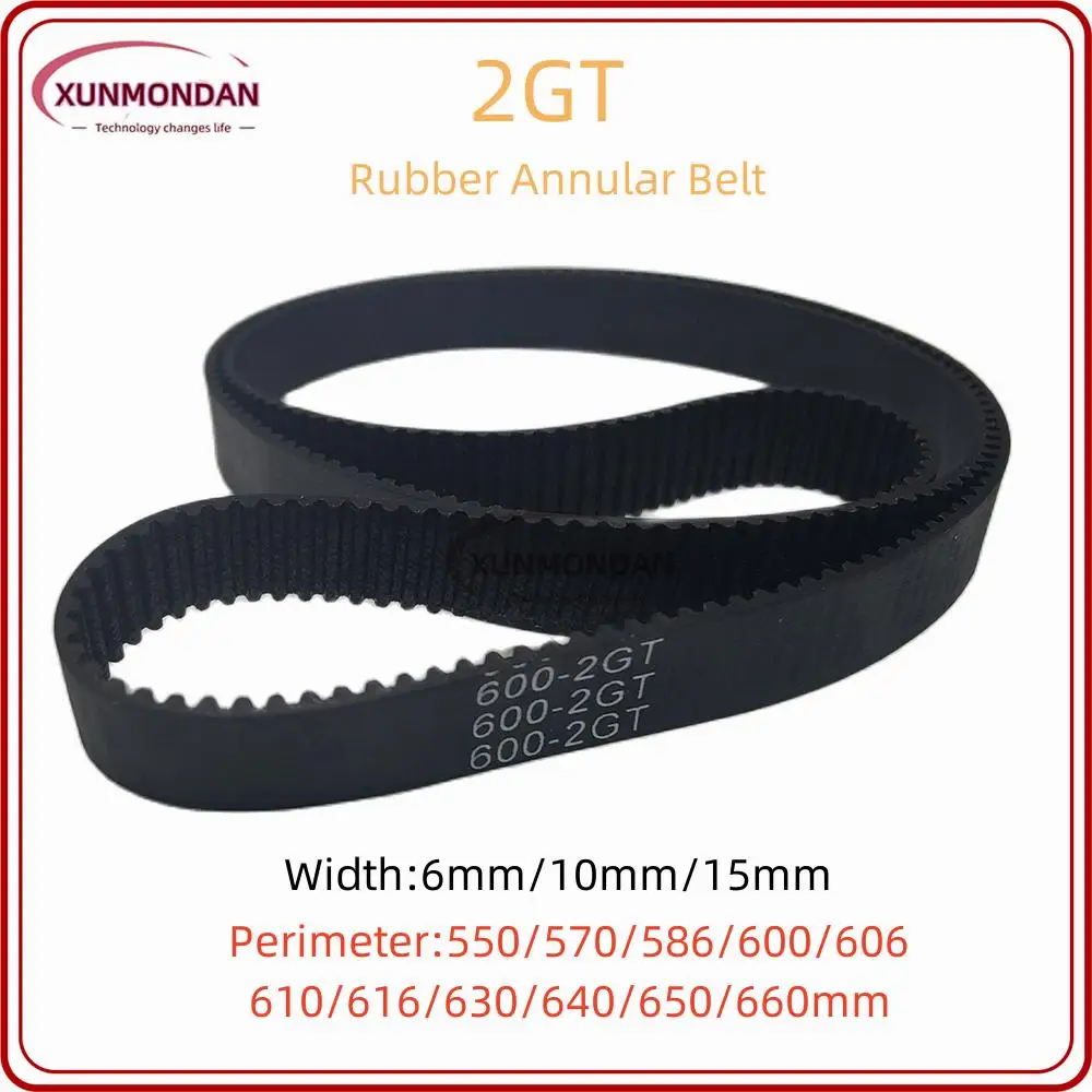 

Xunmondan 2GT/GT2 Timing Belt 550/ 570/ 586/ 600/ 606/ 610/ 616/ 630/ 640/ 650/ 660mm Belt Width 6mm/10mm/15mm