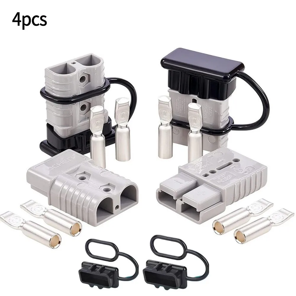 

16pcs/set Plug Cable Connectors 4-Pack Of 50A 48x37mmx16mm Black Copper Silver For 6-12 AWG Plug Wire Connectors
