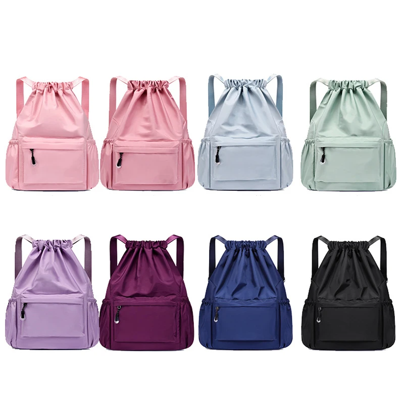 

Fashion Drawstring Backpack For Women High Quality Durable Soft Fabric Yoga Backpack Large Capacity Oxford Sports Backpacks