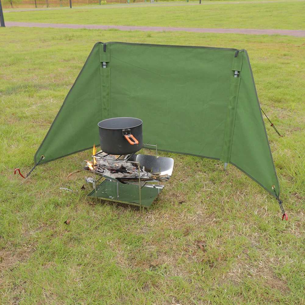 

Outdoor Camping Stove Windshield Foldable Picnic Windbreak Cloth BBQ Grill Windscreen Windproof Equipment with Storage Bag