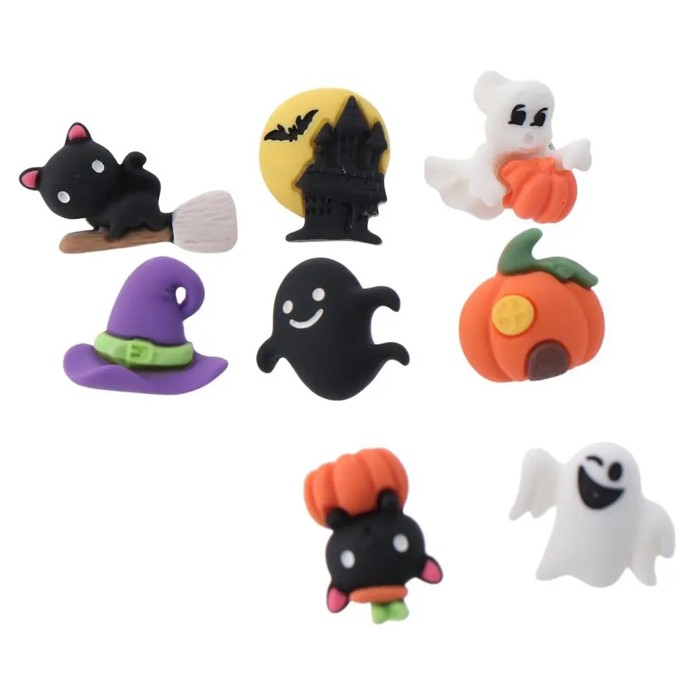 

3,6*3,6 дюйма, Хэллоуин, креативные разноцветные пластиковые + полимерные офисные булавки, замок, тыква, призрак, булавки для заметок, для офиса