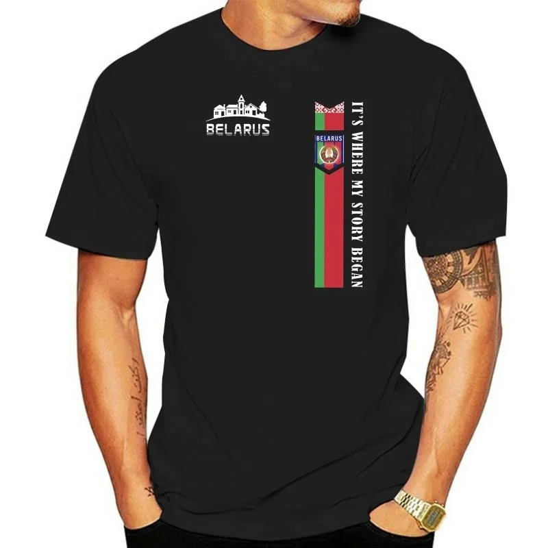 

custom printed cotton O neck T-shirt Belarus Its where my story began Shirt Casual t shirt men mens t shirts fashion 2022