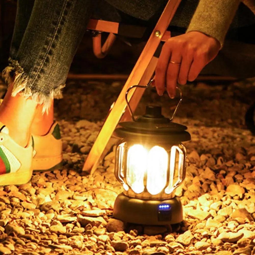 

Лампа туристическая портативная с USB-зарядкой, винтажный декоративный водонепроницаемый светильник для уличной палатки, сасветильник, ули...