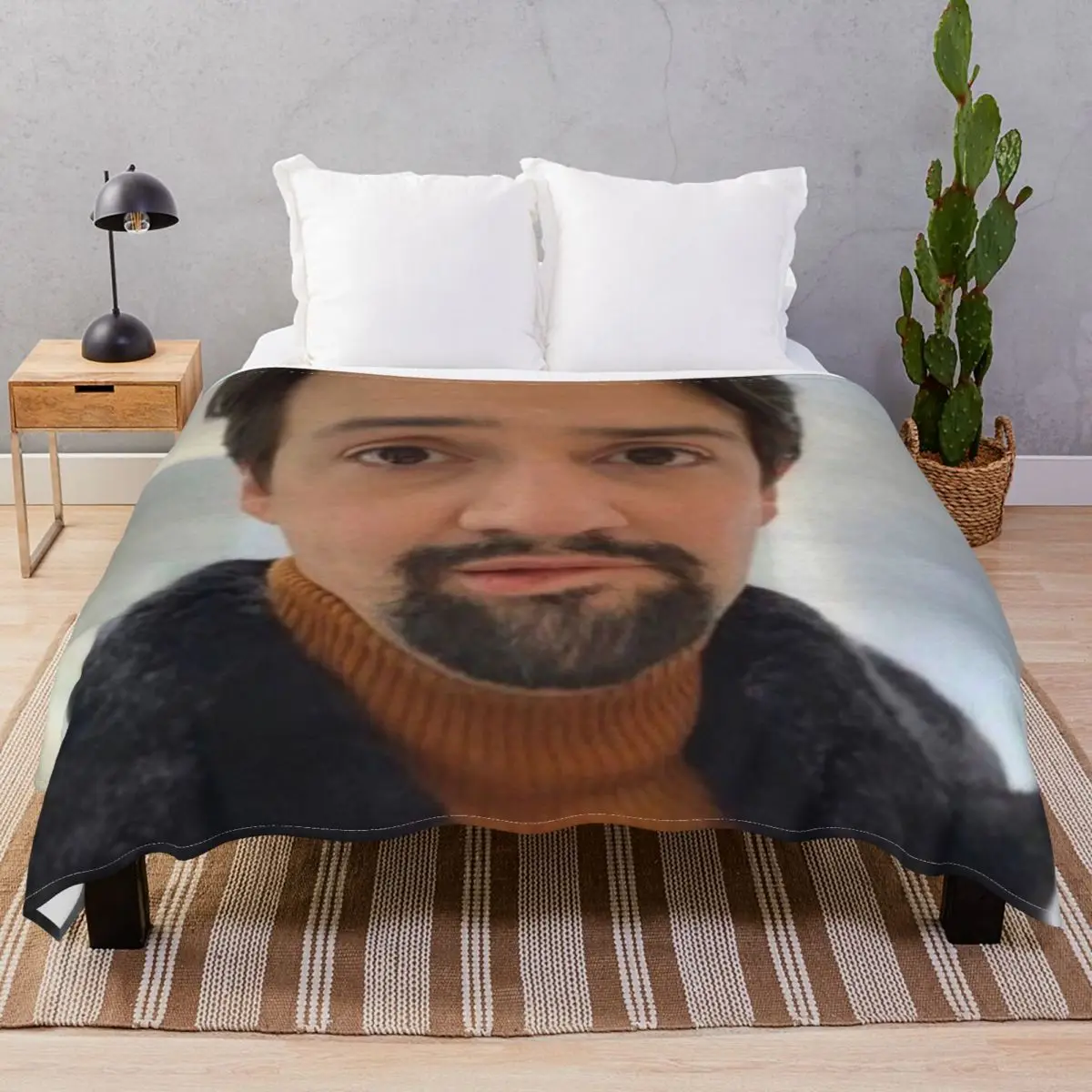 Manuel Miranda Lip Bite Meme Blanket Flannel Spring Autumn Ultra-Soft Throw Blankets for Bedding Home Couch Travel Office