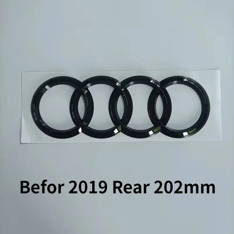 

4-кольцевой логотип для Audi A7 2012-2018 2019-2024 SLine ABS, ярко-черный автомобильный передний значок, задняя эмблема багажника, сменная наклейка