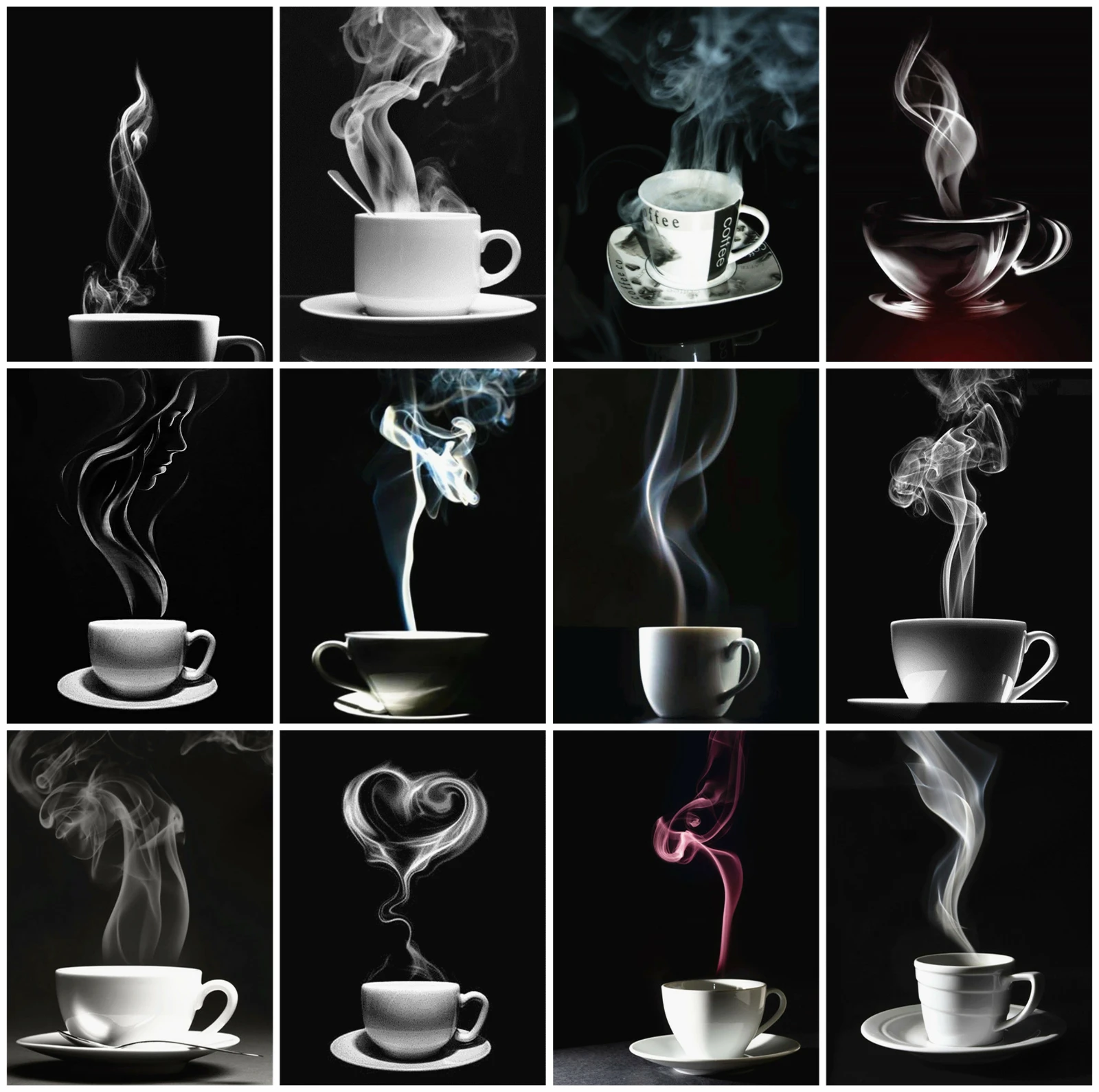 

Алмазная вышивка EverShine Scenic стразы, алмазная живопись «сделай сам», кофейная полноразмерная картина с квадратными чашками, мозаика 5D, украше...