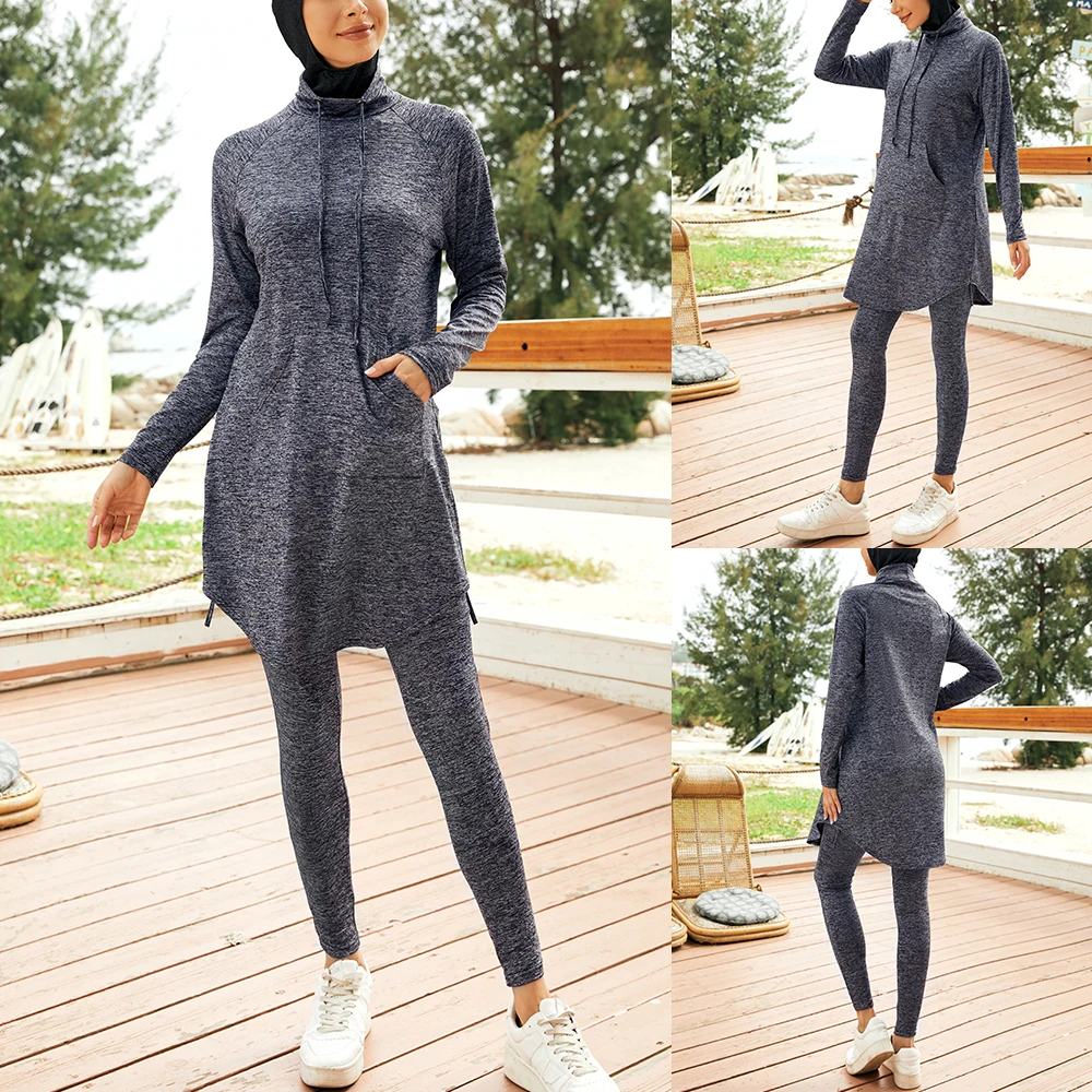 

LIZHILIZHI новый простой облегающий купальник, Женская консервативная пляжная одежда, Мусульманский купальник, для занятий спортом, для побереж...