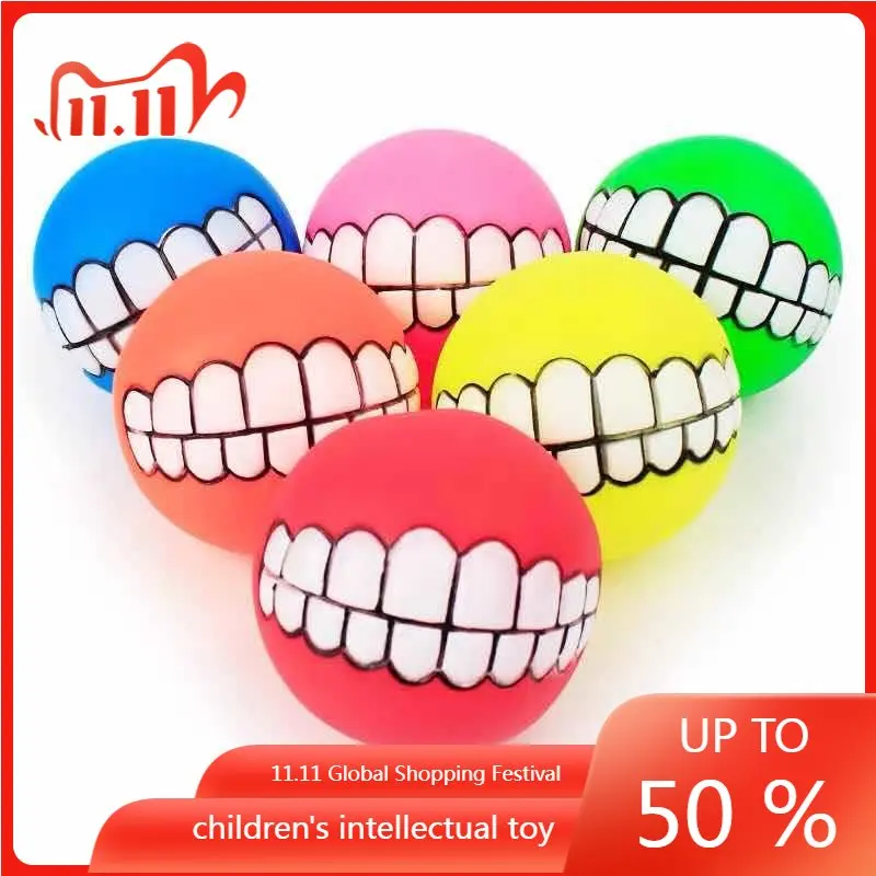 

Забавная силиконовая игрушка для домашних животных, собака, кошка, мяч, держатель для жевания, уход за зубами, пищащие игрушки, собака, щенок,...