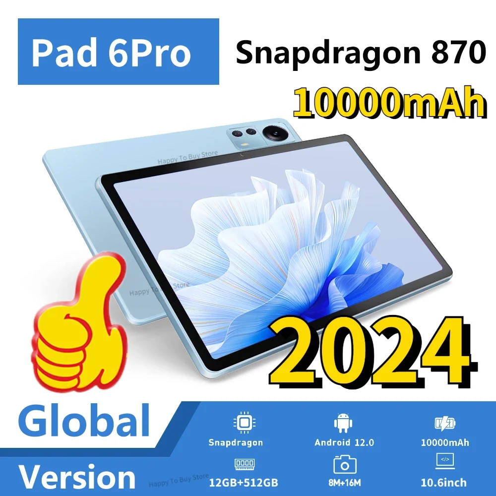 

2023 Tablet Snapdragon 870 CPU Original xioami Pad 6 Pro 11 Inch 12GB+512GB 60Hz Screen 2560*1600 Android 12 Dual SIM Tablets PC