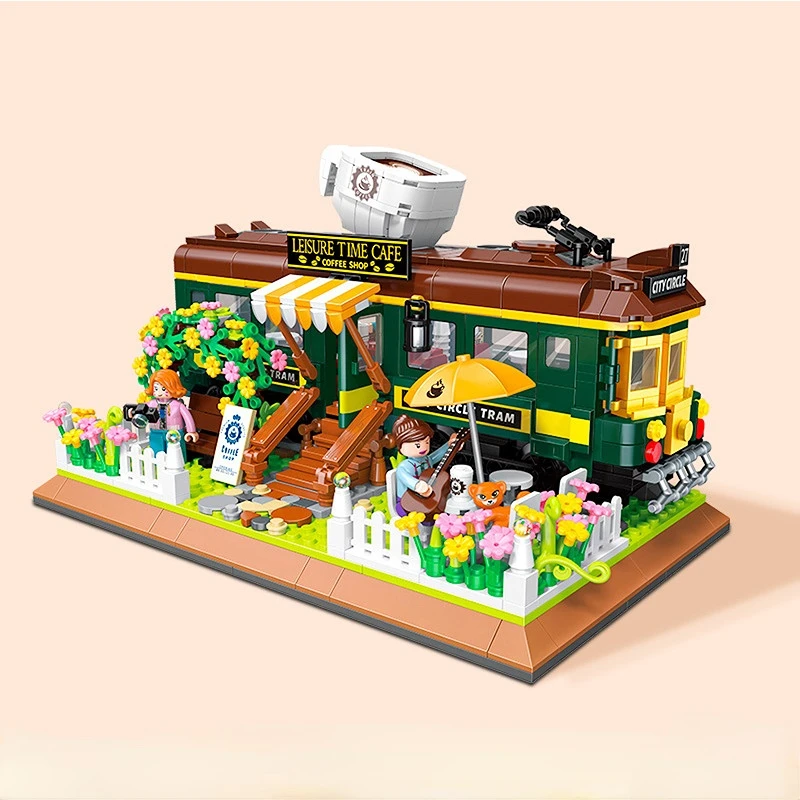 

Миниатюрные строительные блоки, поезд, кофейный домик, Алмазный город, набор кирпичей для друзей, детские игрушки, подарки для девочек