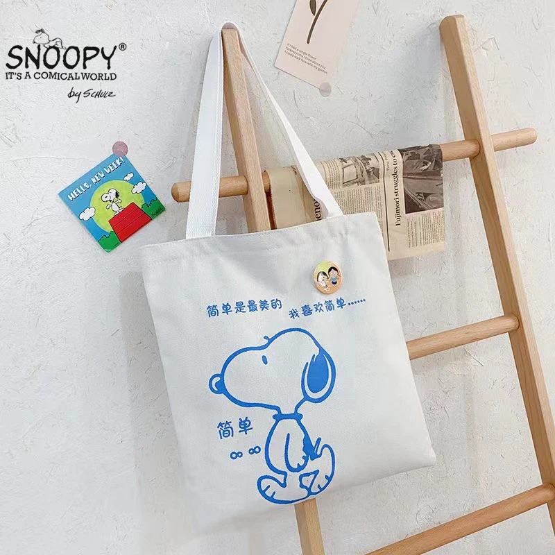 

Kawaii Snoopy аниме мультфильм новая женская сумка большой емкости для студентов сумка для покупок сумка для хранения